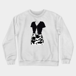 Cute shirt and cow print skirt Crewneck Sweatshirt